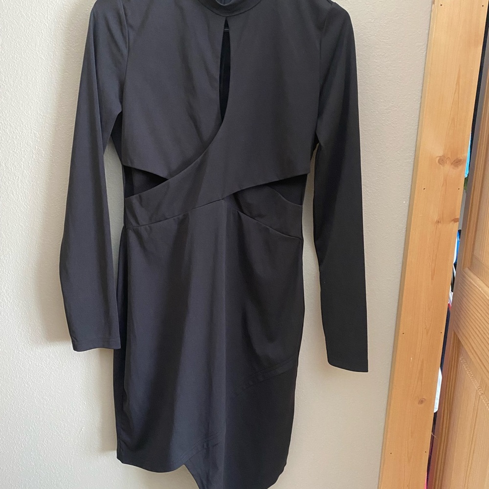 Y2K Modernistic Fancy Elegant Black Cut-Out Dress Size Medium